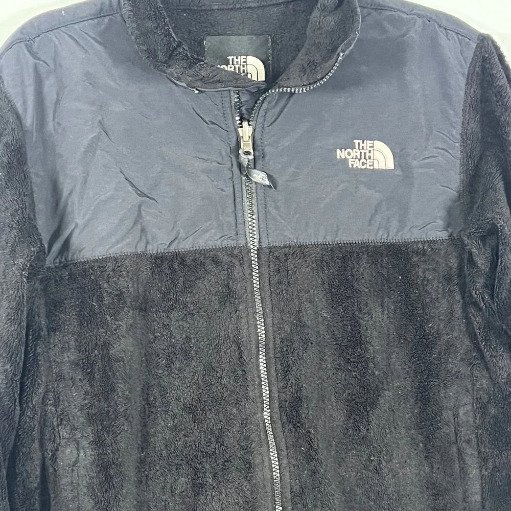 The North Face‎ Kids Black Soft Cozy Teddy Zip Up with Nylon Panel Jacket XL